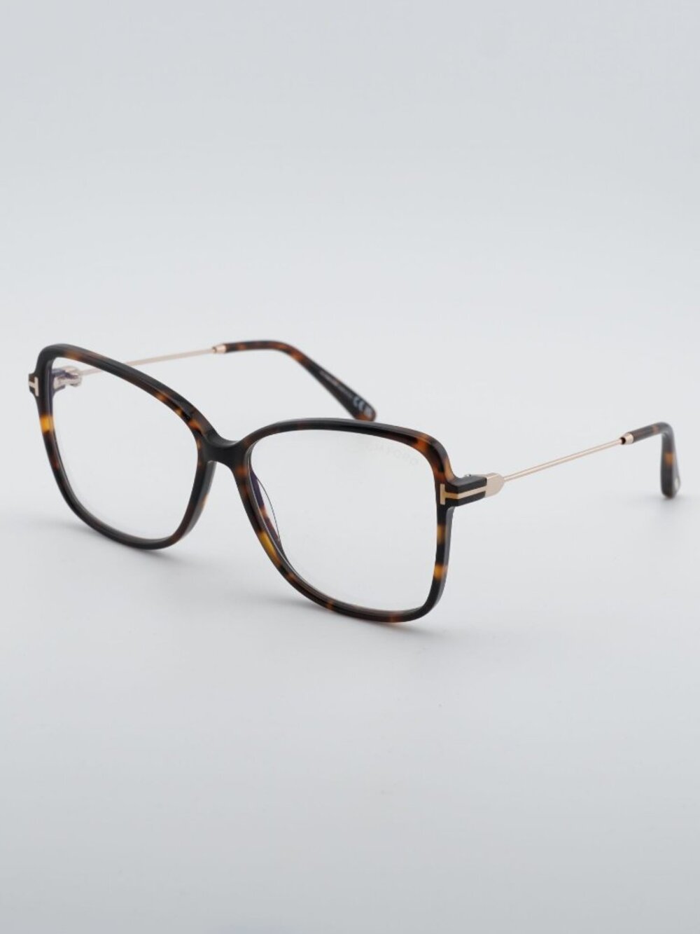 Tom Ford FT5953-B 052 Eyeglasses Havana 55mm Butterfly Frame, Blue Light Block